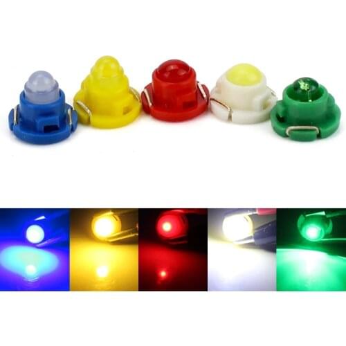 10x T4.7 12mm BASE COB LED Round Car Gauge Auto led Gauge Speedo Dashboard Dash Side Light Bulb Instrument Lights White Blue 12V