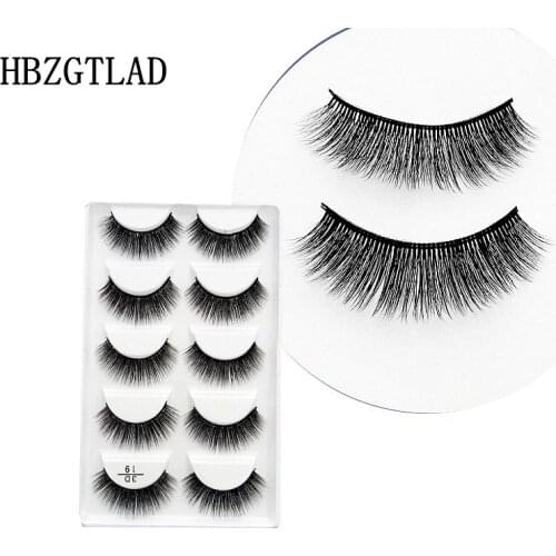2018 NEW 5 pairs 100% Real Mink Eyelashes 3D Natural False Eyelashes 3d Mink Lashes Soft Eyelash Extension Makeup Kit Cilios 19
