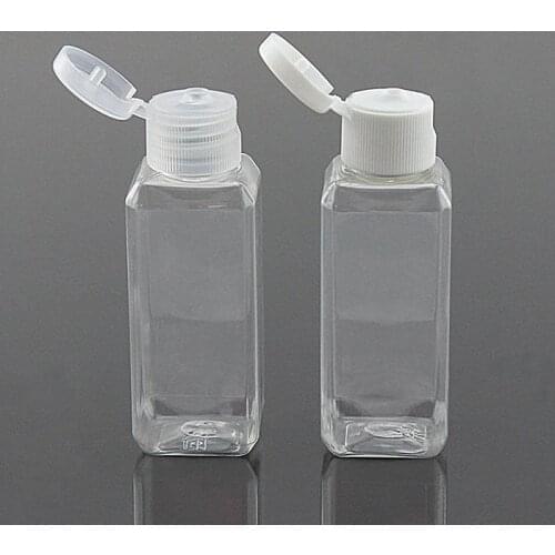 50ML Bow Clamshell Small Square Plastic Bottle Cosmetic Agent Dispensing Bottle 20PCS/LOT