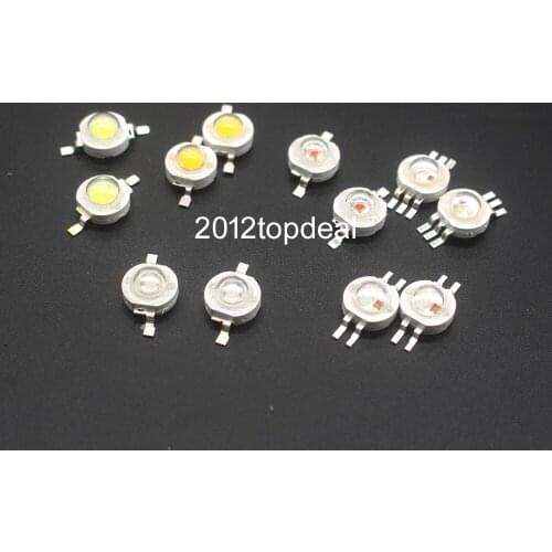 50pcs LED Diodes Light Chip 1W / 3W Neutral Cool Warm White Red 660nm Blue 445nm Green Yellow IR UV Full Spectrum Grow Light