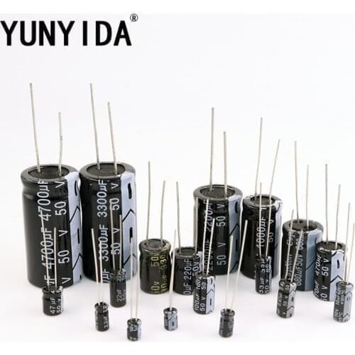 6.3V 10V 16V 25V 35V 50V 400V 450V 1UF 2.2UF 4.7UF 10UF 1000UF 22UF 33UF 47UF 470UF 100UF 220UF Aluminum Electrolytic Capacitor