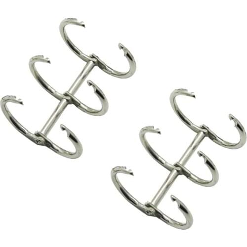 6 Pcs 20mm 3-Ring Metal Silver Loose-Leaf Hinged Rings Scrapbooking Book Binder Rings for Diary Photo Album Binding