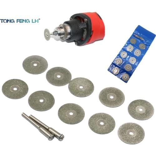 10psc 22mm Dremel Diamond Cutting Disc Rotary Tools Accessories Set with Mandrel 2pcs 3mm