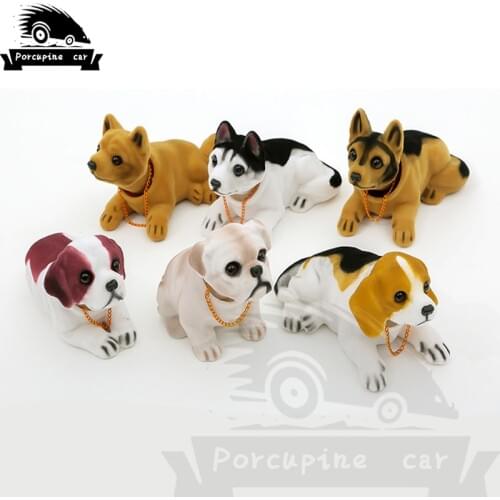 Car Ornament Swinging Head Shaking Dog Car Dog Styling Cute Bobblehead Dog Doll Shakes Head For Car Interior Decoration