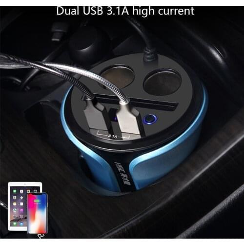 Creative Universal Car Charger DC5V/3.1A 12V-24V Dual USB Cigarette Lighter Socket Quick Charge LCD Display for iphone Xiaomi