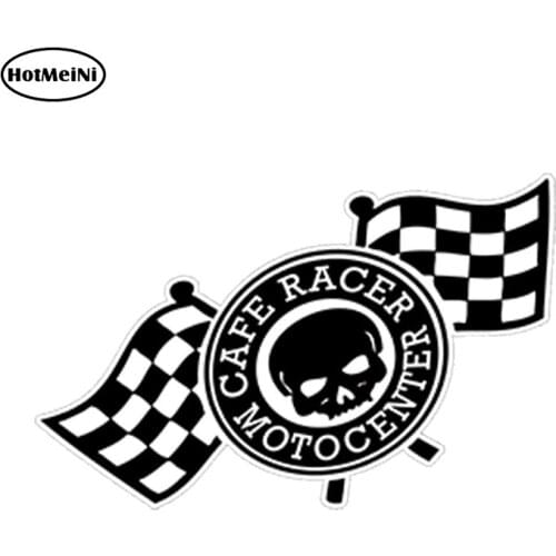 HotMeiNi Car Styling Car Sticker Waterproof Vinyl Stickers Cafe Racer Chequered Flag Car Racing Rally Sport Tuning 13cm x 6.5cm