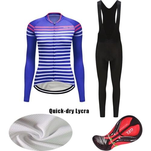 Free Shipping Women Cycling Jersey Set 2021 Fall Bicycle Clothes MTB Suit Female Kit Road Bike Clothing Dress Long Sleeve Outfit