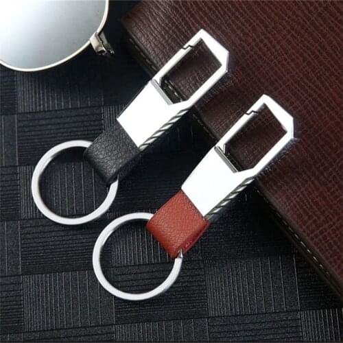 Bycobecy 2020 DIY EDC Genuine Leather Key Holder Business Key Ring Convenient Keychain Housekeeper for Men Women Car Key Case