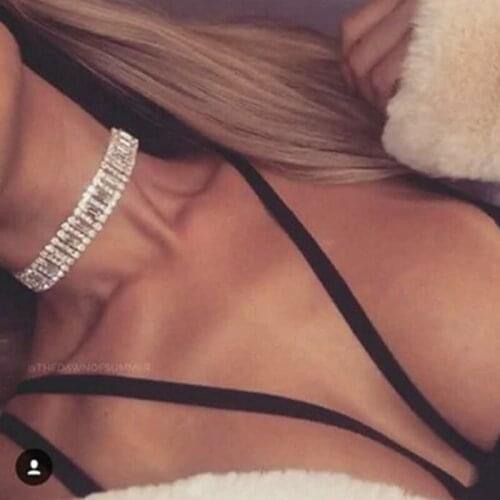 Delicate Luxurious Zircon Neck chain Chokers Necklaces Fashion Charm Geometry Korean Necklace Woman Wedding Party Wholesale