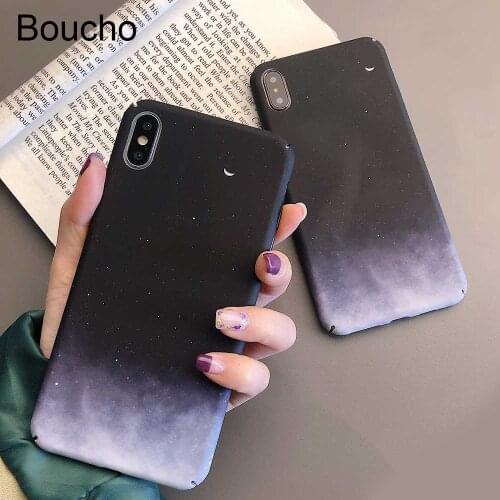 Boucho Phone Cases For iphone 12 11 Pro MAX XS MAX XR X 12Pro 12mini 11pro max Fashion Starry Sky Matte Case Hard Plastic Cover