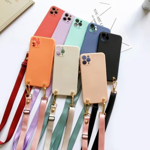 Necklace Lanyard Liquid Silicon Chain Case For Samsung A01 A20 A30 M30S M21 M31 A10S A20S A30S A50S A11 A31 A41 A51 A71 A21S Bag
