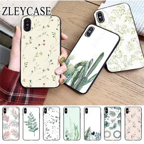 Watercolor plants with cactus flowers Phone Case For iphone x xs 12pro max 5s 6splus 7 8plus xr xsmax 11pro cover Cellphones