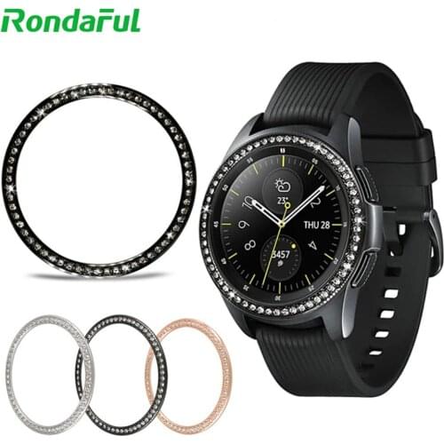 Jewelry Bezel Ring Case for Samsung Galaxy Watch 42mm 46mm Anti-scratch Metal Rhinestone Loop Collision Protector
