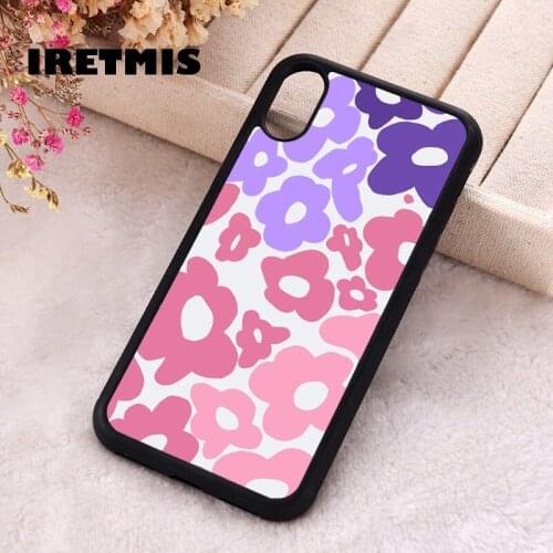 Iretmis 5 5S SE Phone Cover Case for iPhone 6 6S 7 8 Plus X Xs XR 11 12 Mini Pro Max Rubber Silicone Flower Swirl Multi-coloured