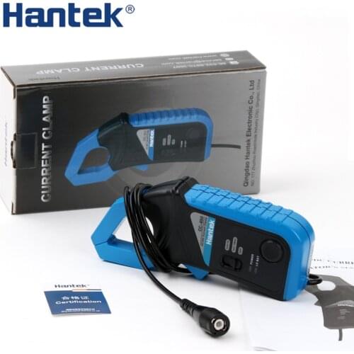 Hantek CC650 AC/DC current probe, AC/DC current clamp/current sensor, bandwidth 400Hz, 1mV/10mA, BNC connected oscilloscope