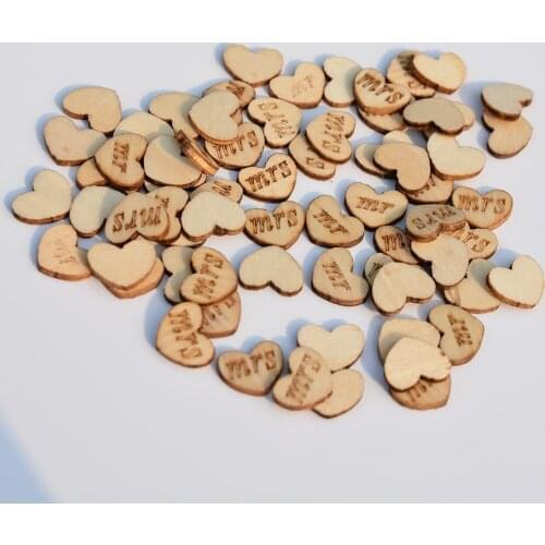 500pcs Wood Love Heart Mr & Mrs Letters Table Scatter Confetti Wooden Wedding Party Favors Decors Anniversary Valentines Day