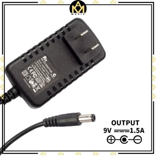 For Guitar Effect Pedal 9V 1.5A US Plug Power Adapter Negative Center 1500mA Power Charger Guitar Accessories