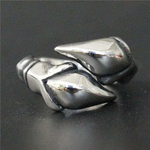 Support Drop Ship Newest Polishing Dragon Claw Ring 100% 316L Stainless Steel Jewelry Men Boys Claw Ring