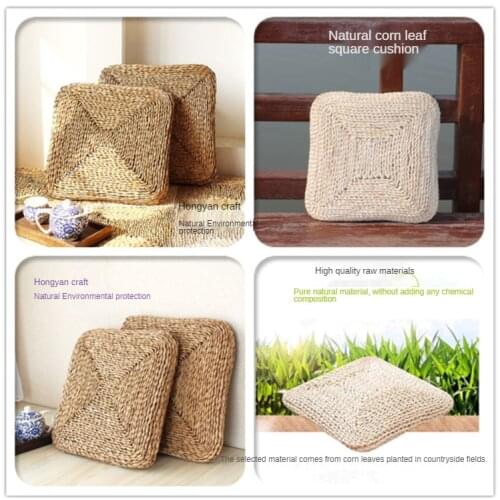 Futon square package vine straw tatami plus thick floating window cushions meditation by Buddha mat yoga mats