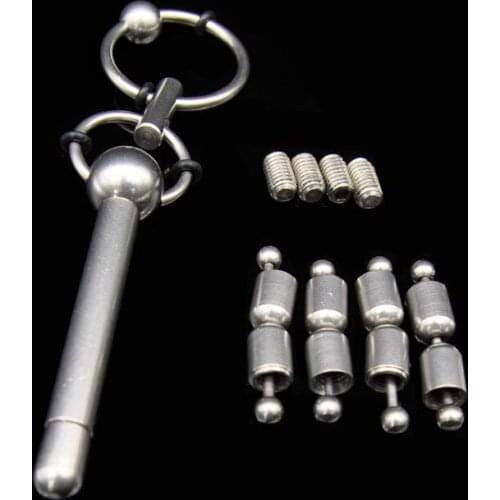 Manyjoy Stainless Steel Male Solid Urinary Adjustable Penis Plug Beads Long Rod Urethral Dilator Souding Adult Sex Toys For Men