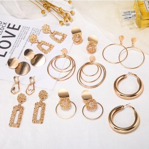 Fashion Personalized Earrings 2020 Large Geometric Round Earrings Drop Earrings Pendant Modern Large Metal Earrings for Women