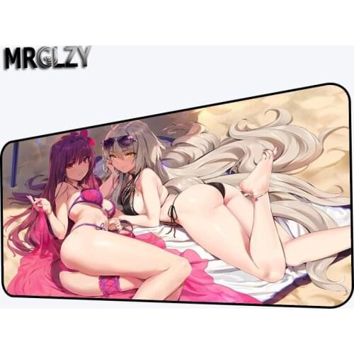 MRGLZY Girl sexy buttocks big gaming anime lock edge mouse pad XL rubber non-slip laptop desk mat PC keyboard mouse pad desk amt