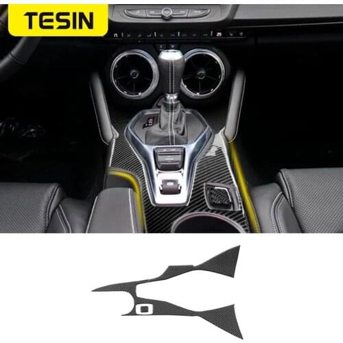 Car Interior Stickers For Chevrolet Carbon Fiber Car Gear Shift Panel Trim Stickers For Chevrolet Camaro 2016-2019 Accessories