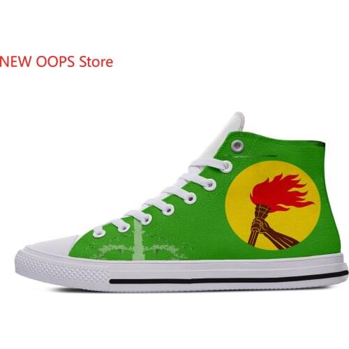 Flag of Zaire New Arrive Fashion Lightweight High Top Canvas Shoes Men Women Casual Shoes Breathable Sneakers