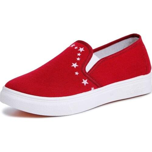 Spring and Autumn New Products Old Beijing Cloth Shoes Female Korean Female Student Shoes Breathable Soft One-legged Lazy Shoes