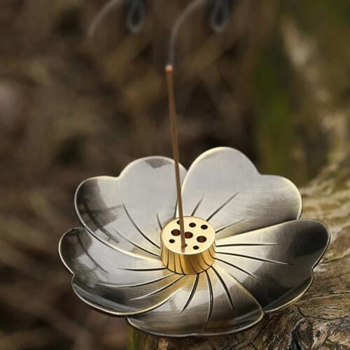 Copper Incense Burner Censer Holder Buddha Incense Stick Holder Quemador Incienso Zen Decor Buddhist Porte Encens Incenso 60KB02