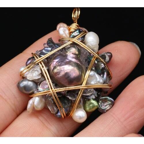 Hot Sale New Style Natural Freshwater Pearl Irregular Winding Pendant For Jewelry Making DIY Necklace Bracelet Accessory
