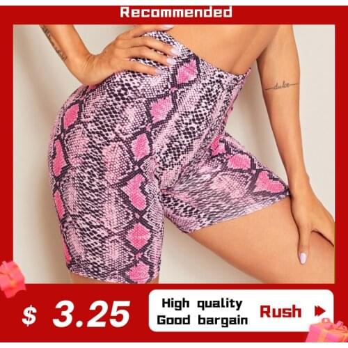 Sexy Women Summer Shorts New Snake Print High Waist Shorts Elastic Waist Short Trousers Women Trousers Pantalones Cortos Mujer