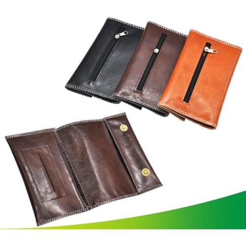 New 1pcs -PU Leather Tobacco Bag Portable Cigarette Rolling Pipe Tobacco Pouch Case Wallet Tip Paper Holder Smoking Accessories