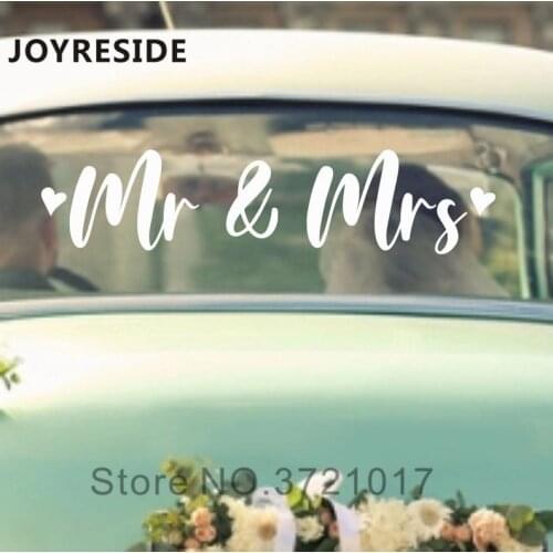 Mr And Mrs Wedding Decoration Sticker Words Quotes Art Desing Wedding Car Stickers Wall Decals Couples Decor Mural Vinyl M448