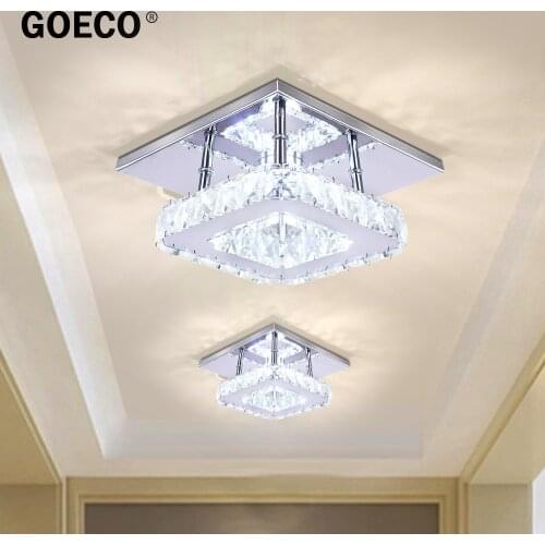 LED Crystal Chandelier Square Ceiling Lamp Corridor Aisle Ceiling Light Indoor Lighting for Bedroom Living Room