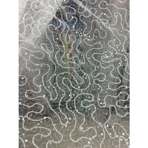 SYJ-102745 African French Lace Fabric High Quality For Wedding sequins French Lace Fabric