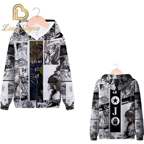 JOJOS BIZARRE ADVENTURE Hoodie JoJo Thin Hoodies Casual Zipper Coat Outfit