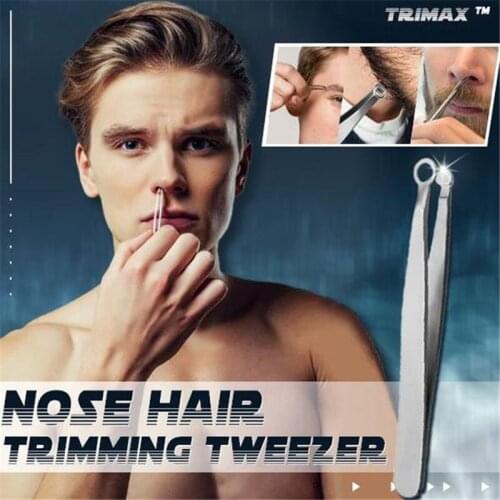 Universal Nose Hair Trimming Tweezers Round Head Nose Hair Clippers Stainless Steel Nose Cutter Manual Nasal Hair Shaver