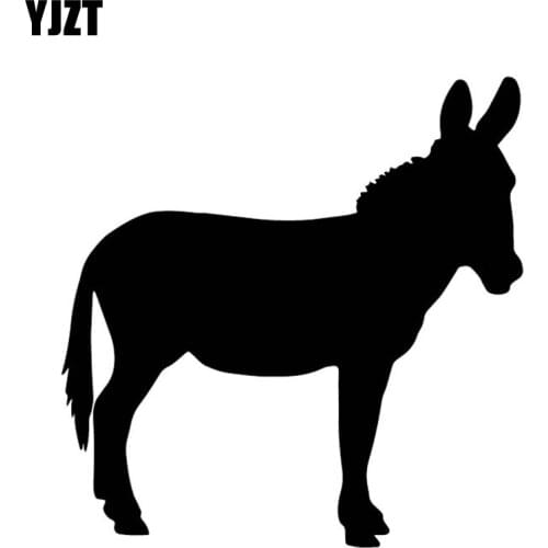 YJZT 15CM*15.3CM Donkey Pattern Vinyl Decal Car Trunk Decorate Car Stickers Black/Silver C4-2258
