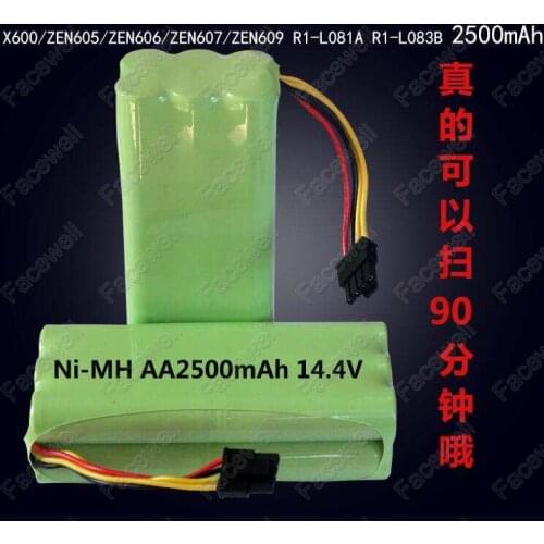 1pc 14.4v 2500mah ni-mh 14.4v AA Nimh rechargeable battery for X600 ZN605 ZN606 ZN609 to sweeping robot battery R1-L081A L083B