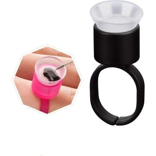100pcs Tattoo Ink Ring Cups Glue Cap with Sponge Microblading Pigment Cup Tattoo Tool Holder Permanent Makeup Accessories Supply