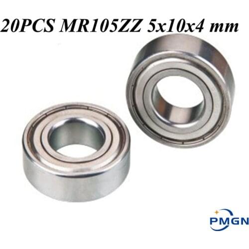 20Pcs ABEC-5 MR105ZZ MR105Z MR105 ZZ L-1050 5*10*4 5x10x4 mm Metal seal Shielded Miniature High quality deep groove ball bearing