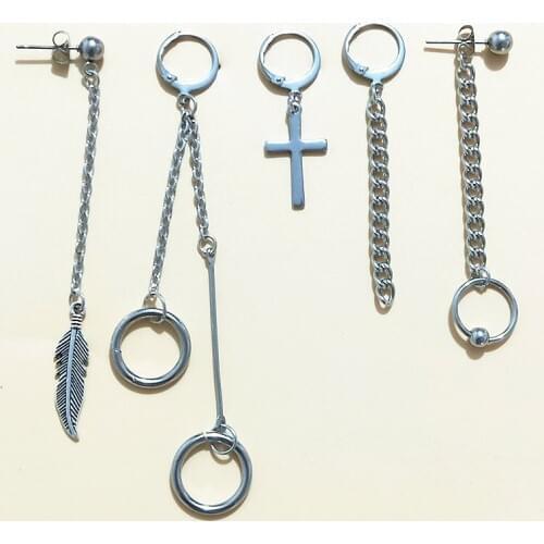 5 pcs/set KPOP Bangtan Boys Album BTSARMY JIMIN Stud Earrings Korean Fashion Jewelry Accessories For Mens And Womens Earring