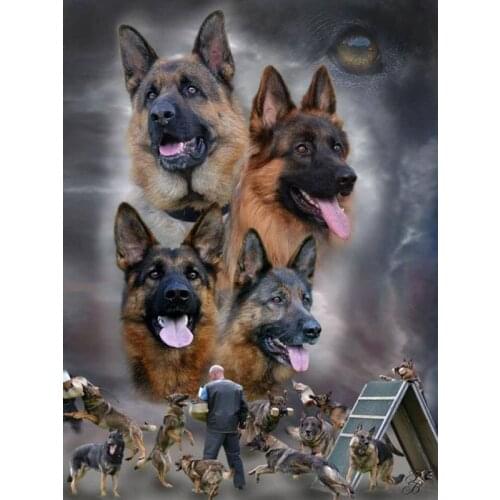 5D diamond Mosaic Picture Diamond Embroidery German Shepherd 5d Diamond Painting Cross Stitch Patterns round drill Needlework