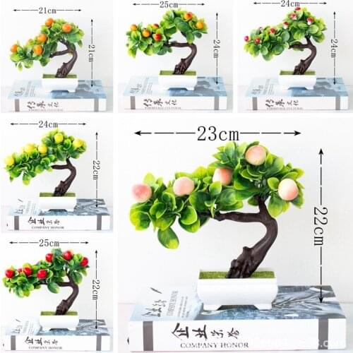 7-15-16 Heads Artificial Fruits Potted Bonsai Home Garden Desktop Bedroom Hotel Party Decoration Fake Plants Bonsai