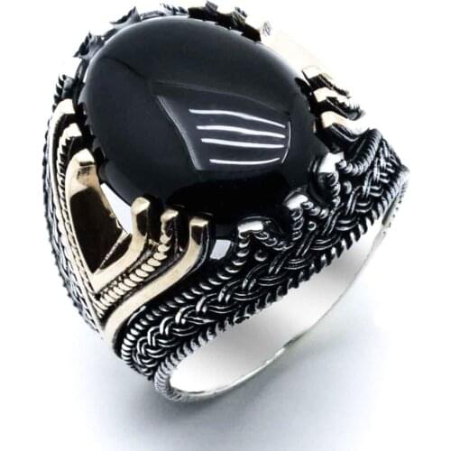925 sterling silver Black Onyx Cubic Zirconia Ring