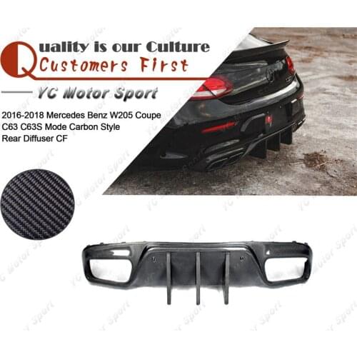 Car Accessories Carbon Fiber Rear Diffuser Fit For 2016-2018 MB W205 Coupe C63 C63S MC Style Rear Diffuser Lip