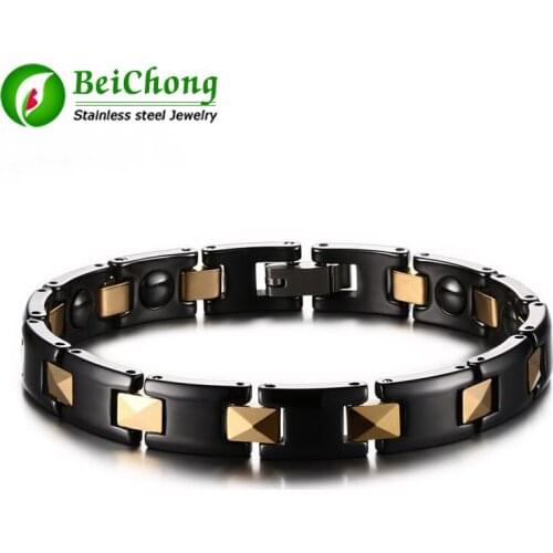 BC Charm Bangle Jewelry for Man Health Magnetic Power Stainless Steel Balance Therapy Energy bracelet