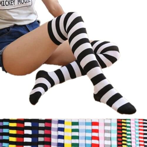 Colorful Sexy Striped Boots Compression Stockings Girls Over Knee Socks Womens Socks Long Body Fashion Thigh High Socks Women