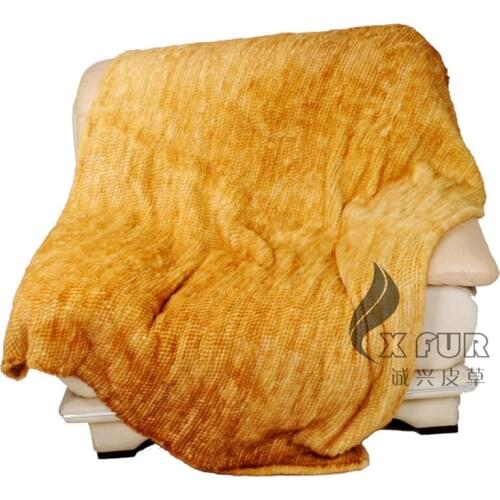 CX-D-80 Top Quality Luxury Custom Made Mink Fur Knitted Blanket ~DROP SHIPPING
